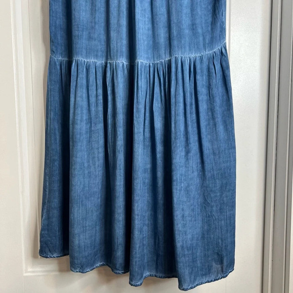 Umgee Chambray Mini Lace Button Dress. Size Small. - Picture 8 of 12